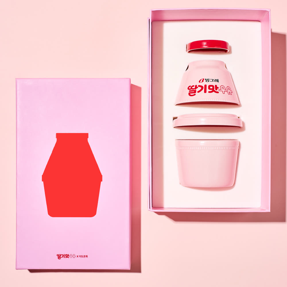 ビングレ バナナ・いちごミルク 食器セット(5P)|1人用|陶磁器|韓国製