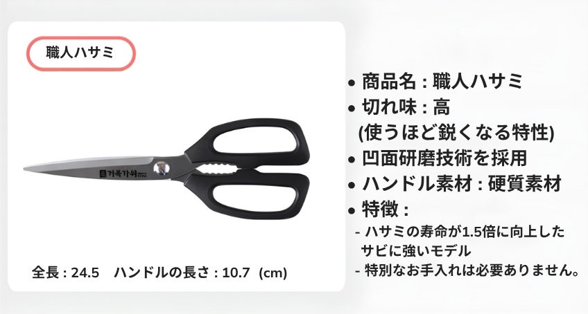 ステンレス キッチンバサミ｜職人ハサミ｜韓国製
