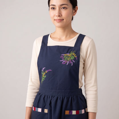 チマチョゴリ風 花刺繍エプロン