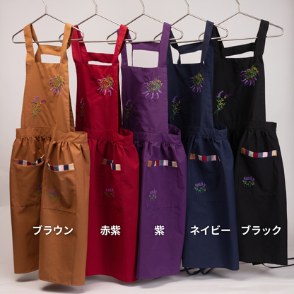 チマチョゴリ風 花刺繍エプロン