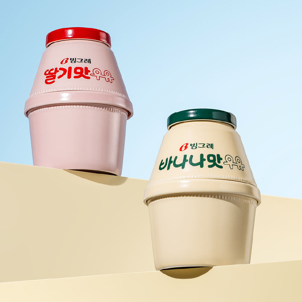 ビングレ バナナ・いちごミルク 食器セット(5P)｜1人用｜陶磁器｜韓国製